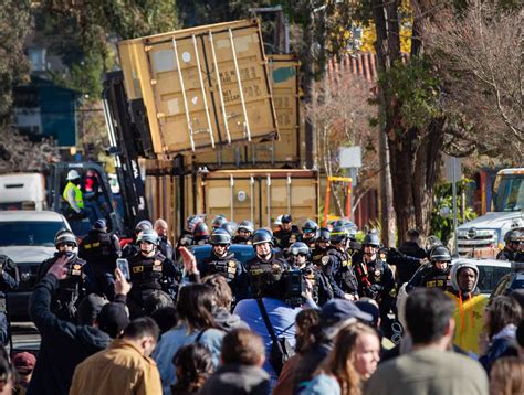 Walled out of People’s Park, protesters take to the Berkeley streets